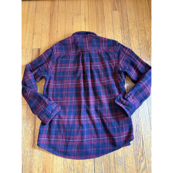 Orvis Shirt Mens Medium Red Blue Plaid Flannel Fleece Lined Heavyweight Pockets - Picture 9 of 9